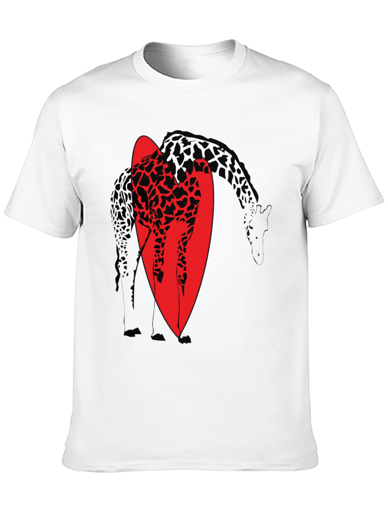 Giraffe Silhouette Graphic T-Shirt - Black