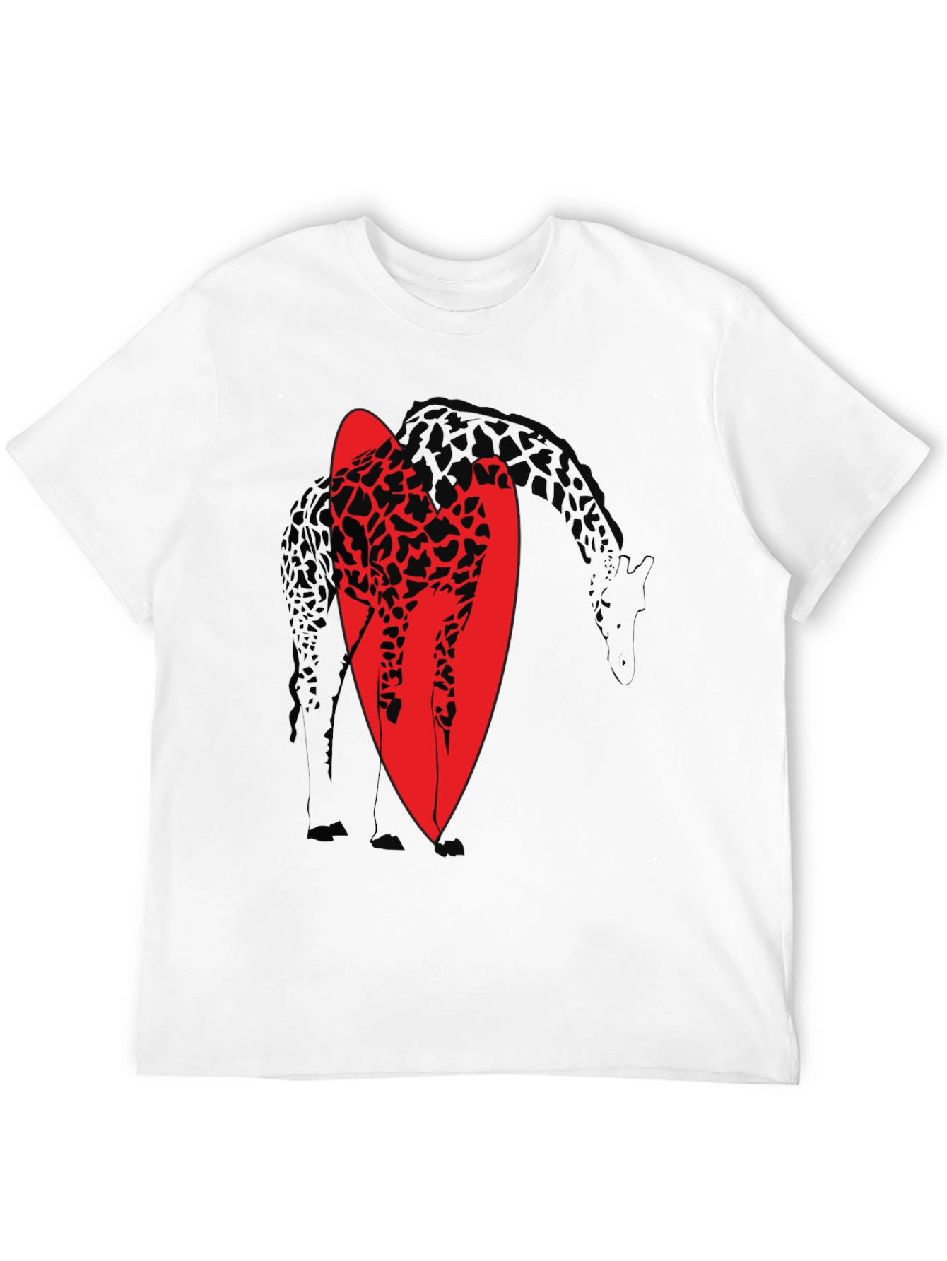 Giraffe Silhouette Graphic T-Shirt - Black
