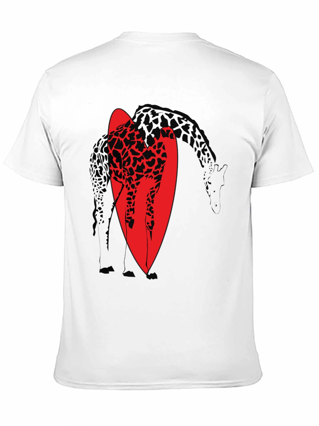 Giraffe Silhouette Graphic T-Shirt - Black