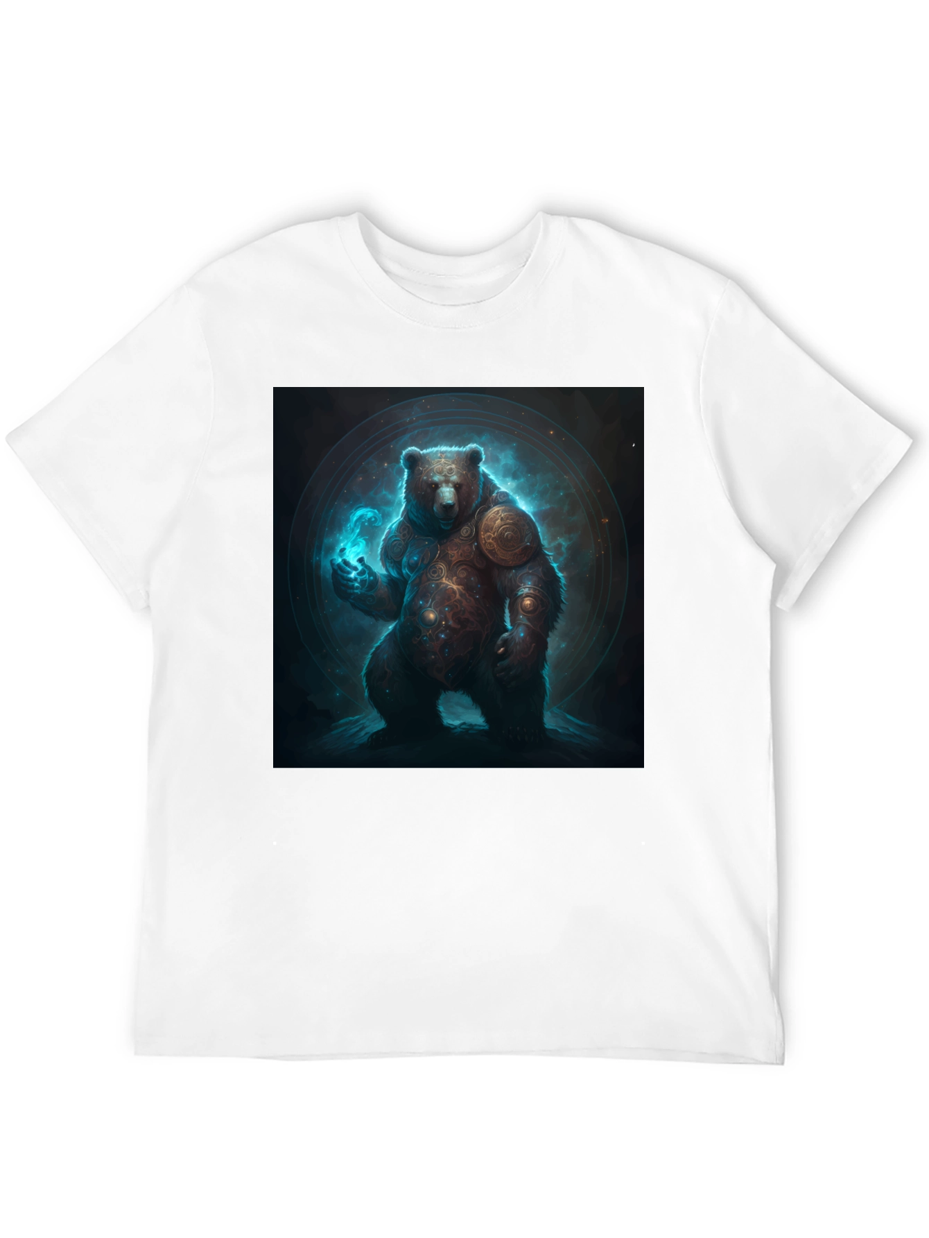 Mystic Bear Graphic Tee - Black Cotton Blend