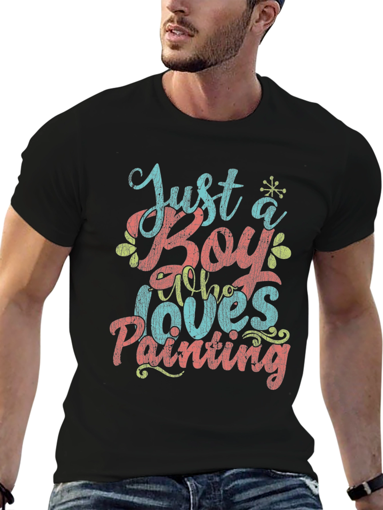 Just a Boy Who Loves Painting Graphic T-Shirt