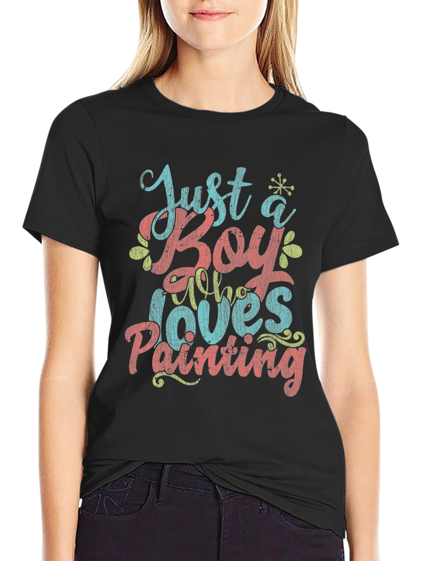 Just a Boy Who Loves Painting Graphic T-Shirt