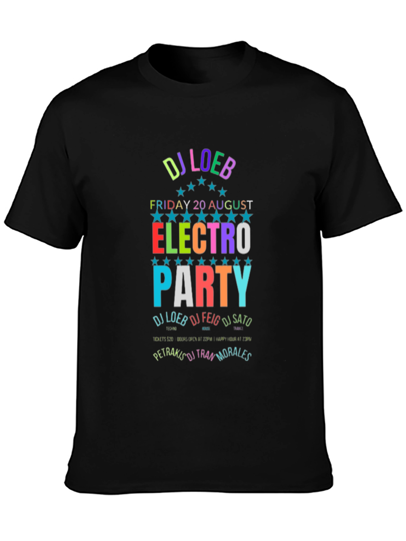 Electro Party T-Shirt DJ Loeb August 20