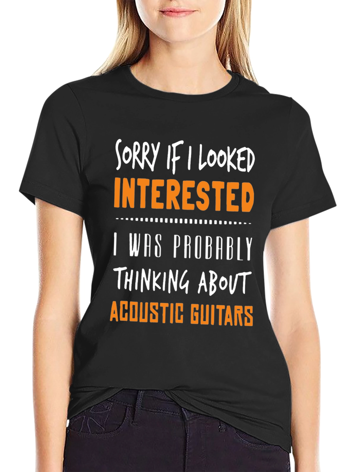 Sorry If I Looked Interested Acoustic Guitar T-Shirt