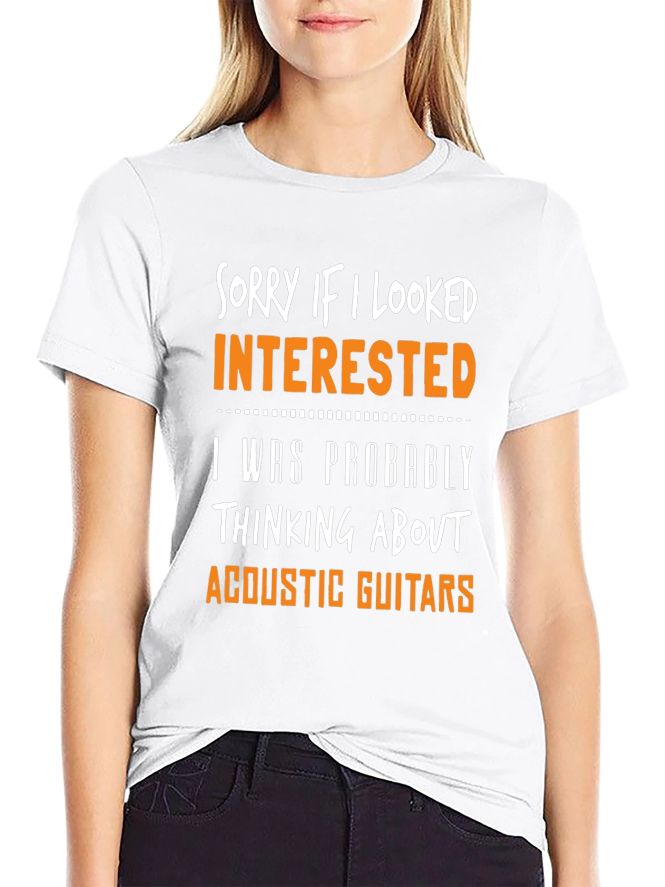 Sorry If I Looked Interested Acoustic Guitar T-Shirt