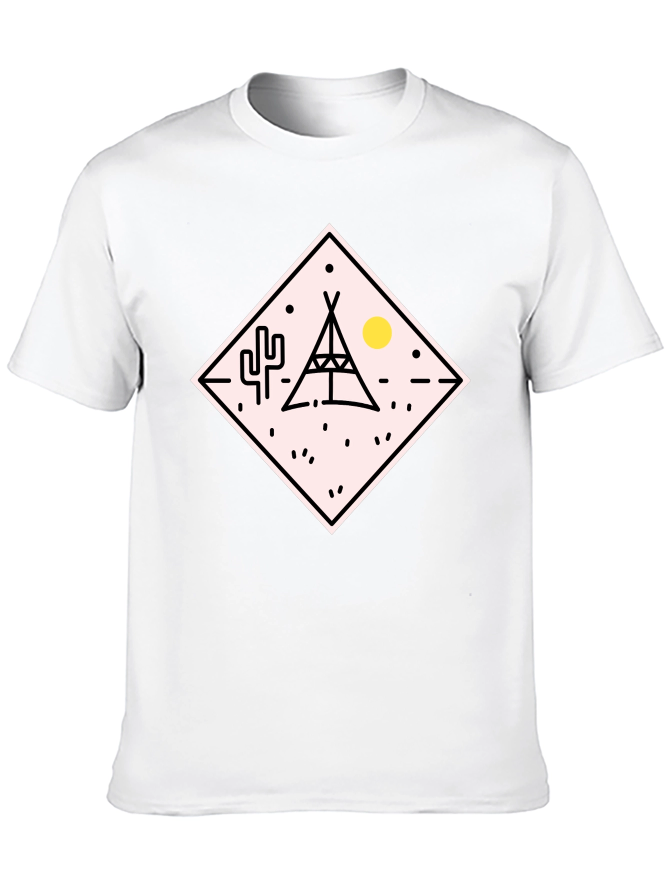 Teepee Desert Graphic T-Shirt - Black