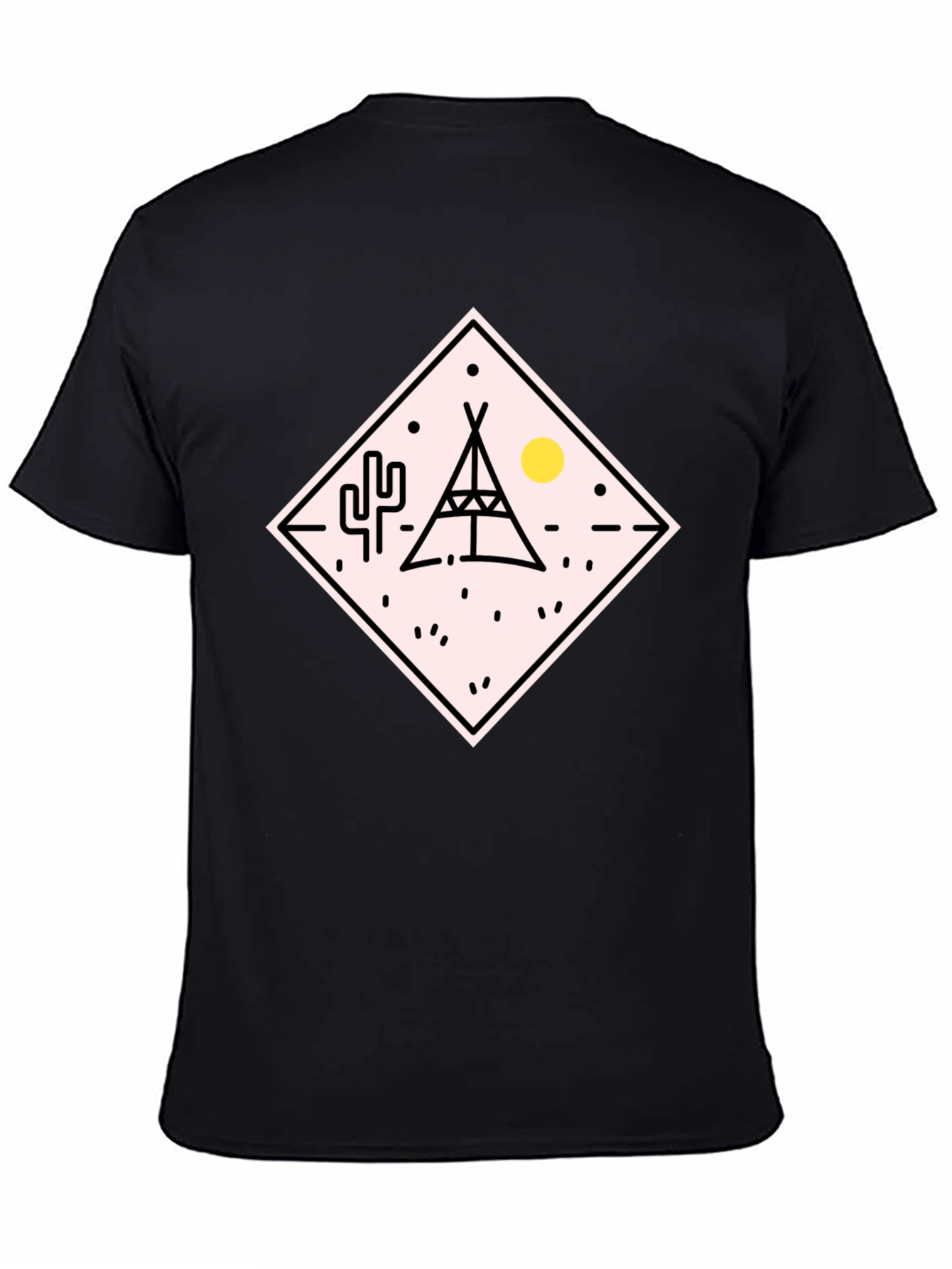 Teepee Desert Graphic T-Shirt - Black