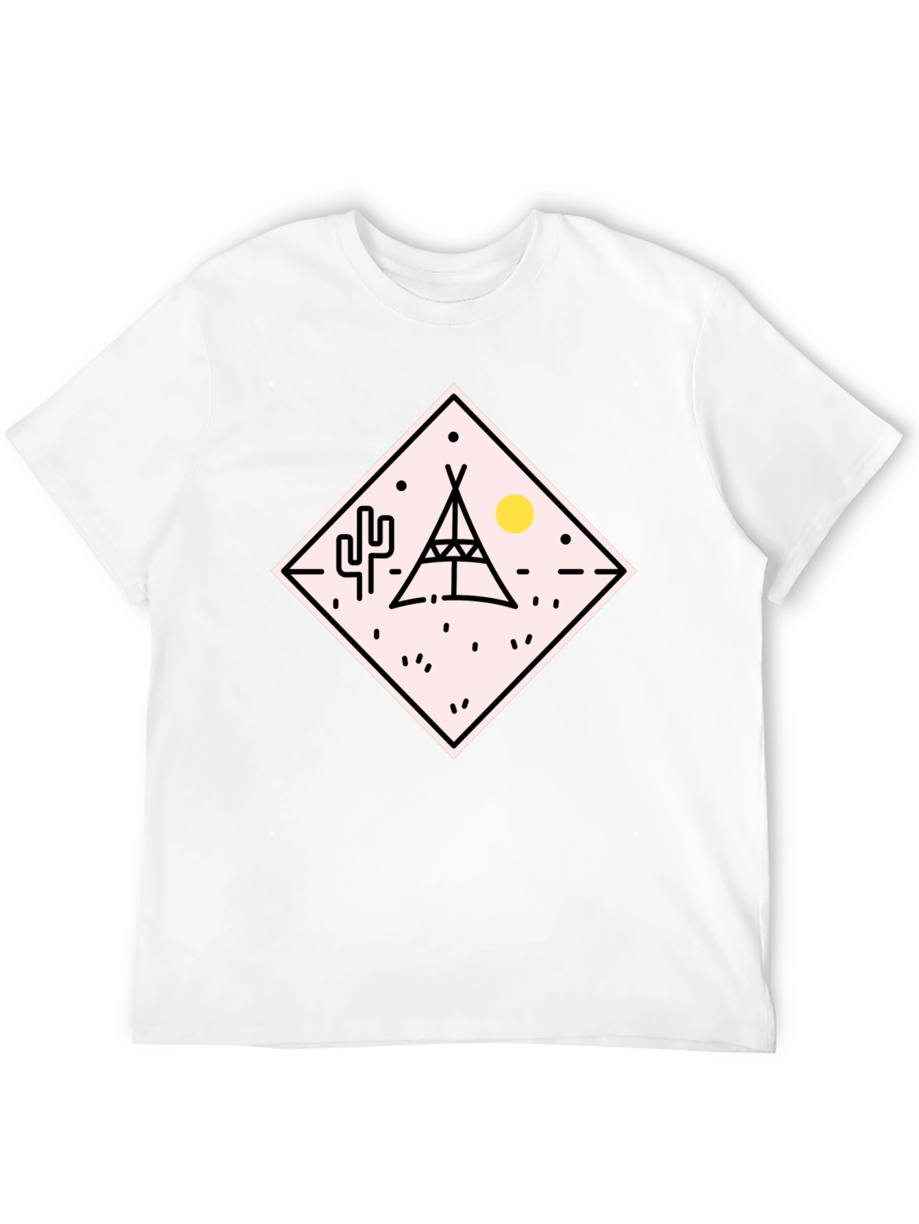 Teepee Desert Graphic T-Shirt - Black
