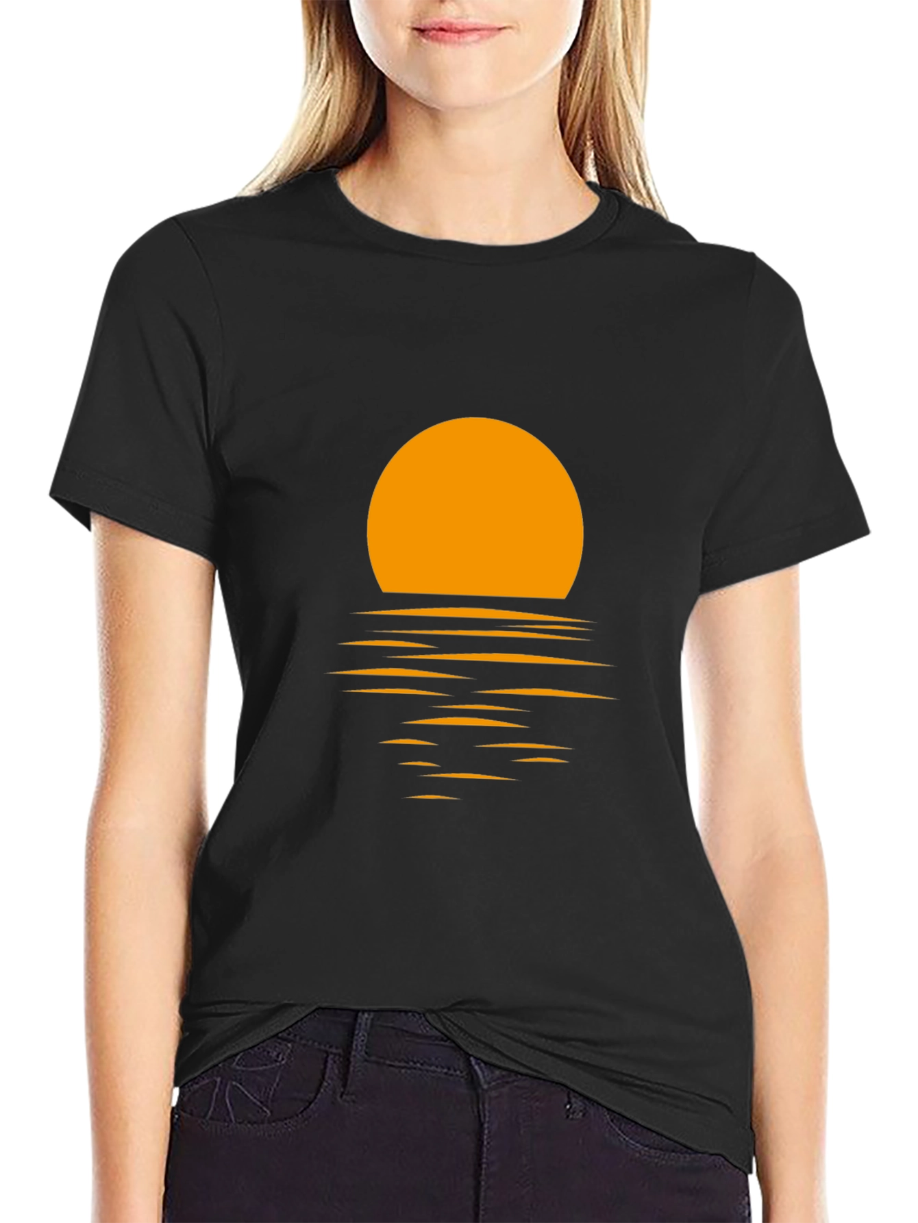 Sunset Graphic Tee - Black Cotton Blend