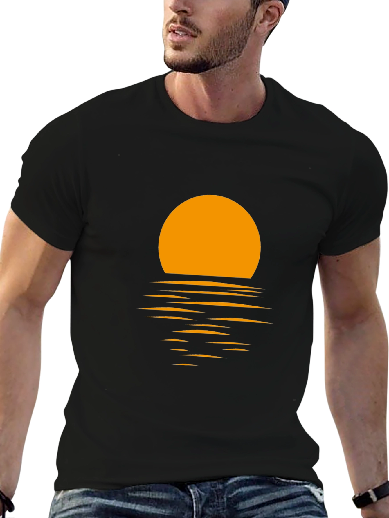 Sunset Graphic Tee - Black Cotton Blend