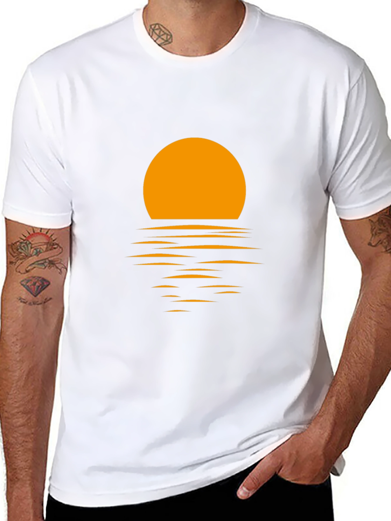 Sunset Graphic Tee - Black Cotton Blend