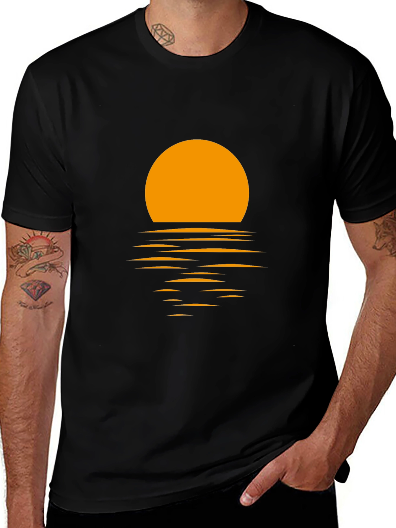 Sunset Graphic Tee - Black Cotton Blend