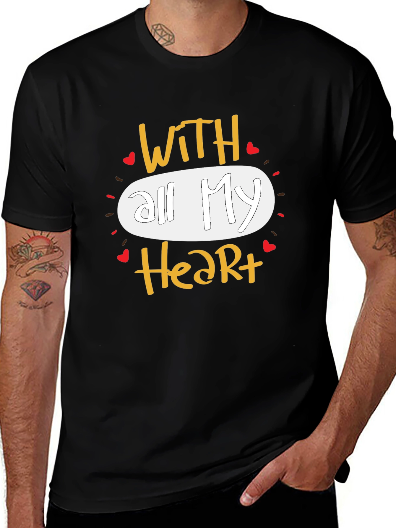 With All My Heart Graphic T-Shirt Casual Wear