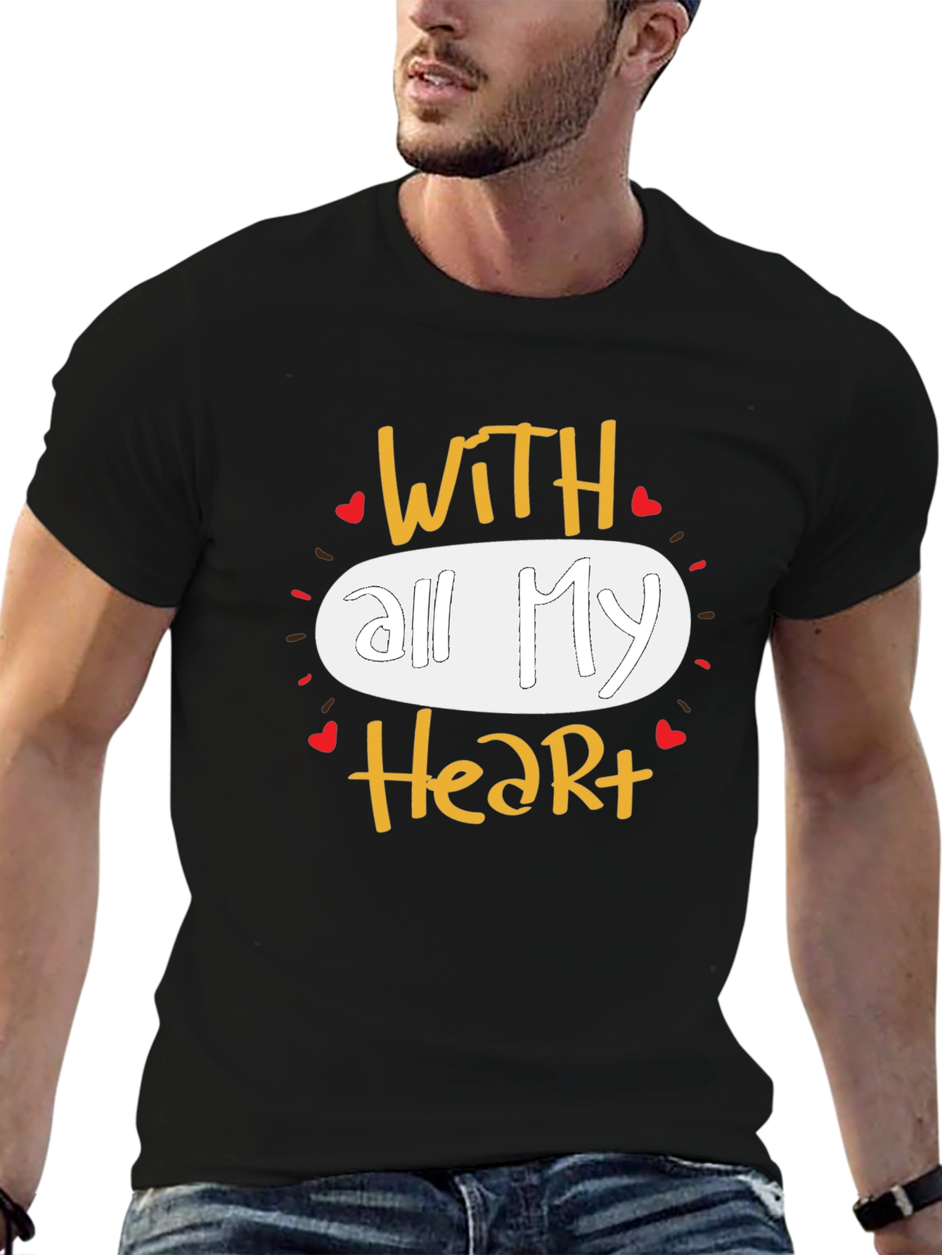 With All My Heart Graphic T-Shirt Casual Wear