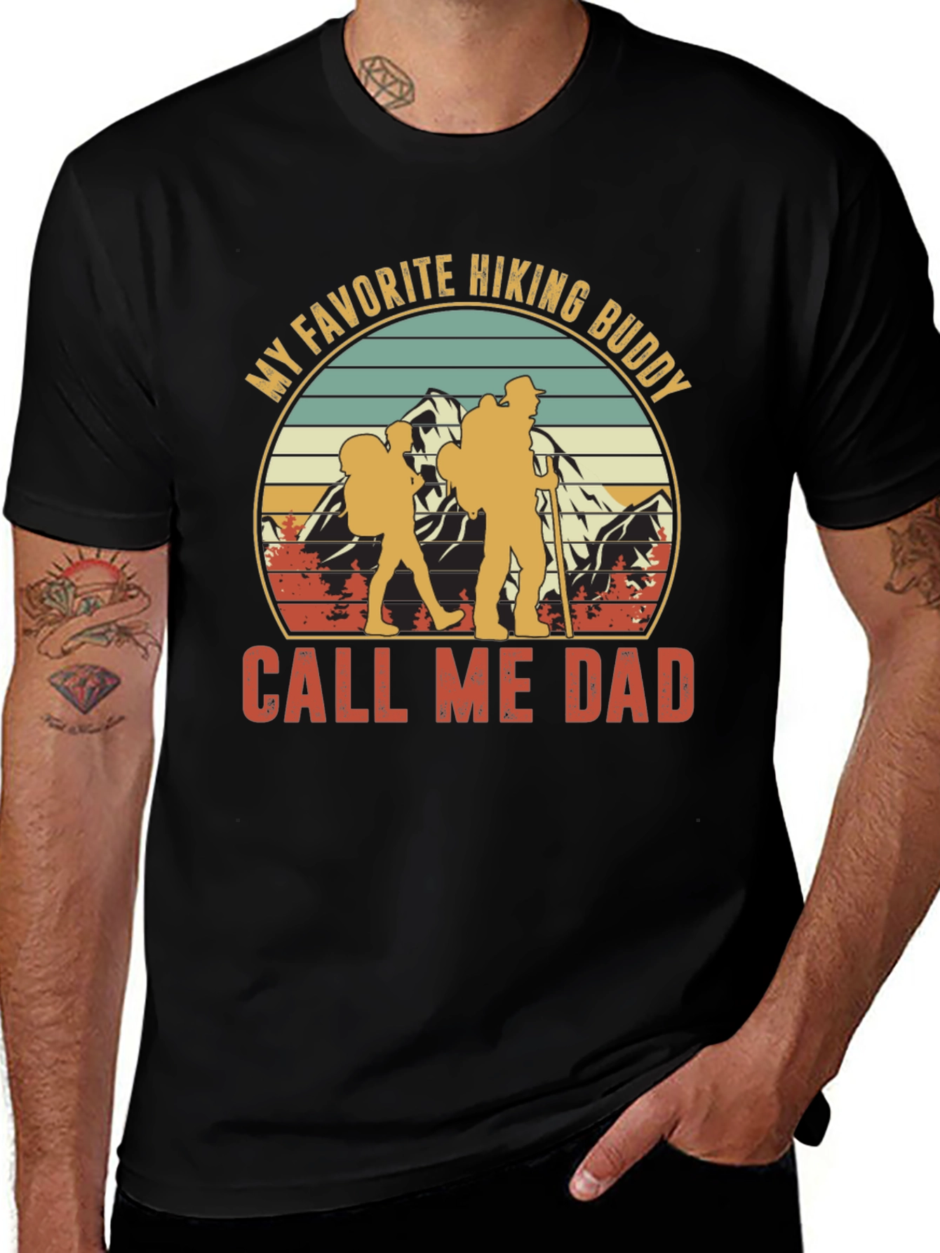 Hiking Buddy Dad T-Shirt - Outdoor Adventure Apparel