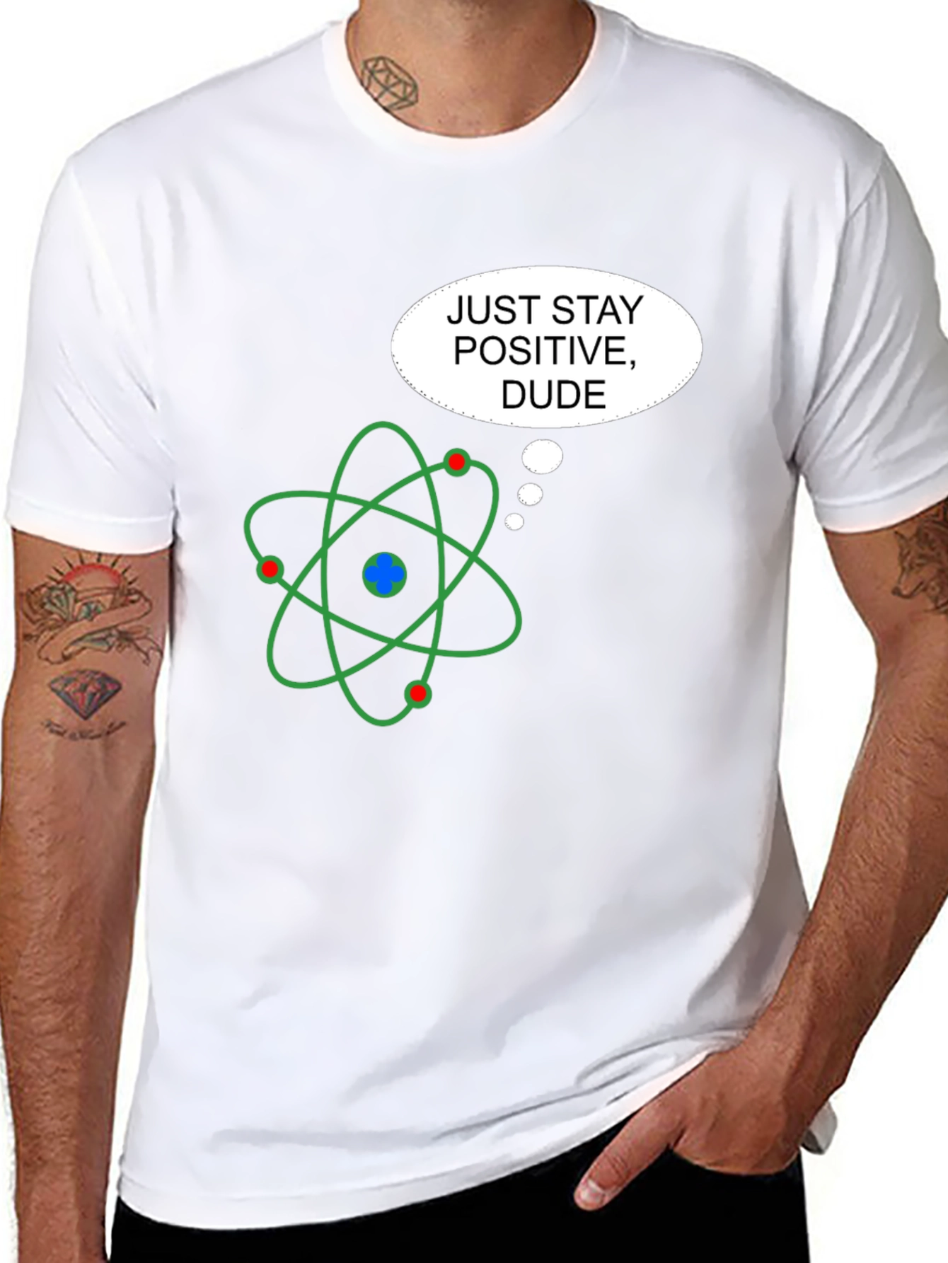 Positive Atom T-Shirt - Science Humor Graphic Tee