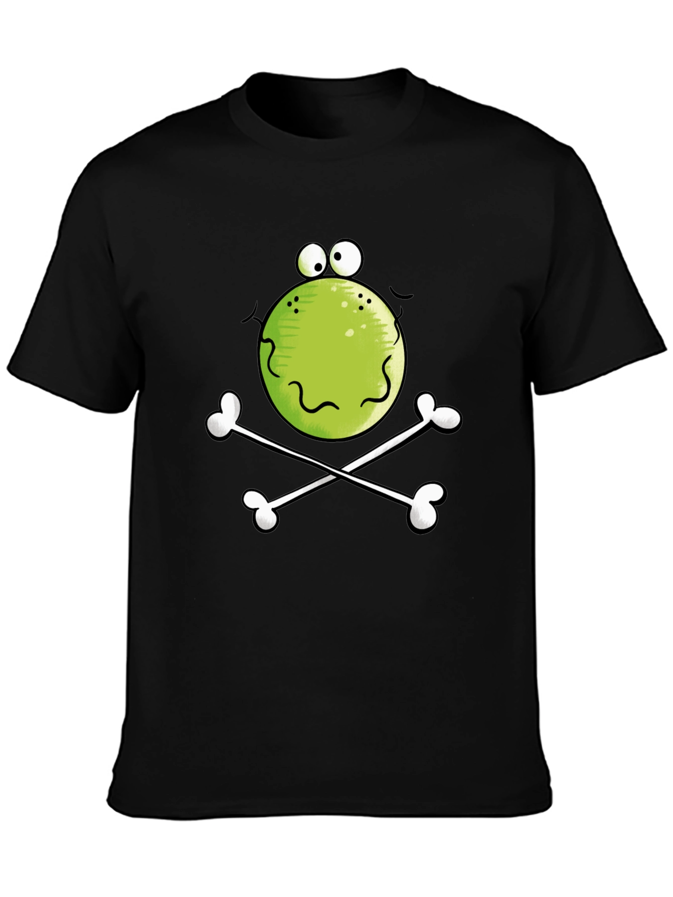 Funny Frog Skull Black T-Shirt