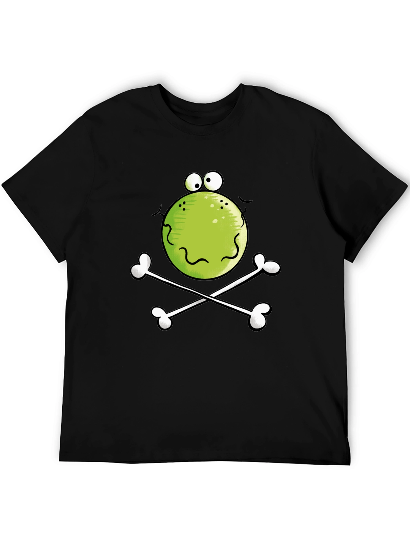 Funny Frog Skull Black T-Shirt