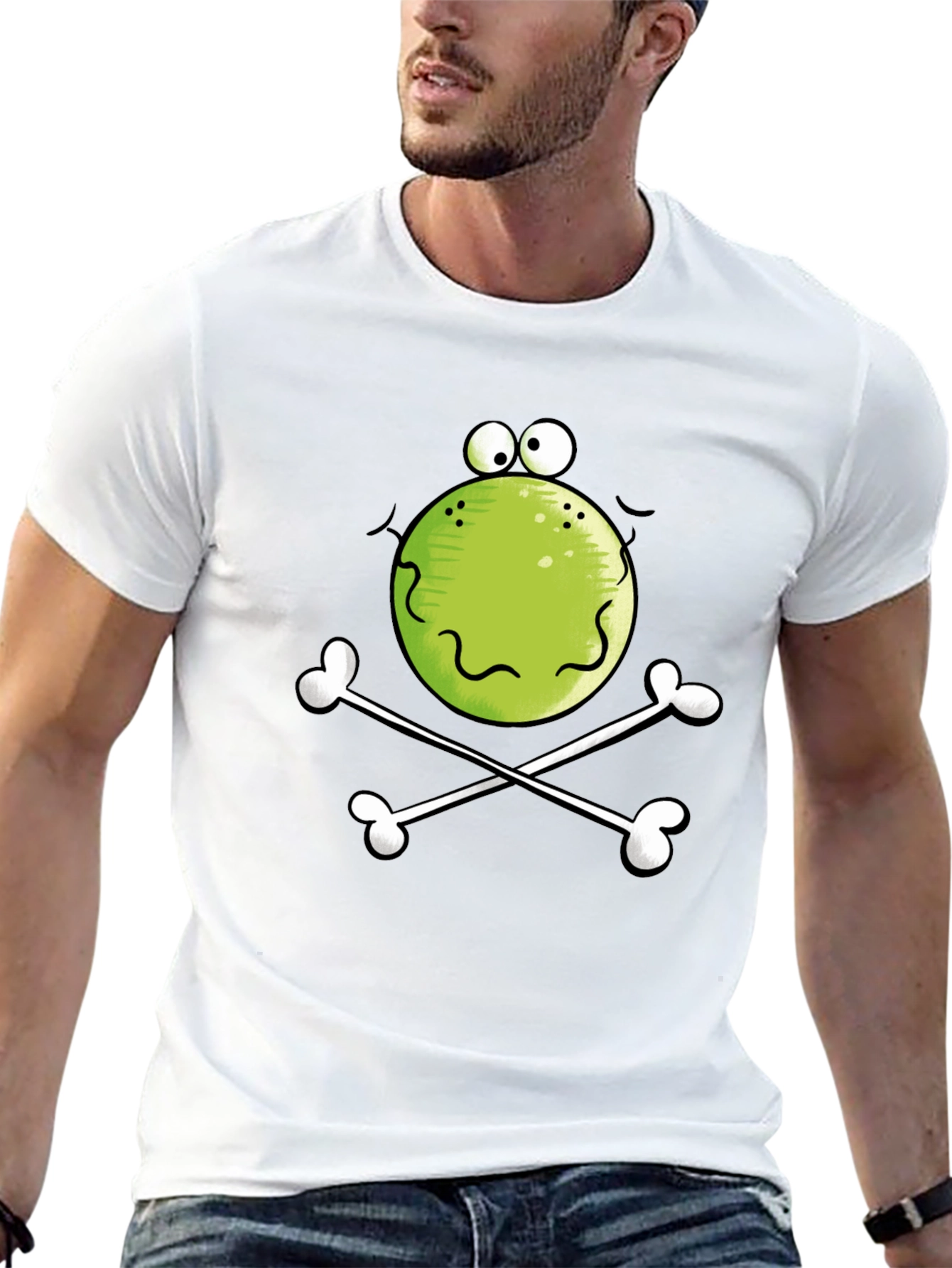Funny Frog Skull Black T-Shirt
