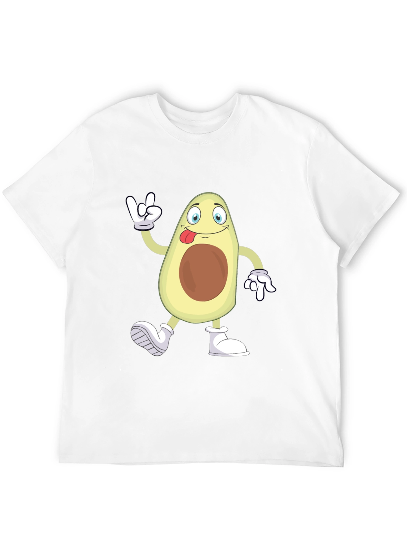 Funny Avocado Cartoon Graphic Black T-Shirt