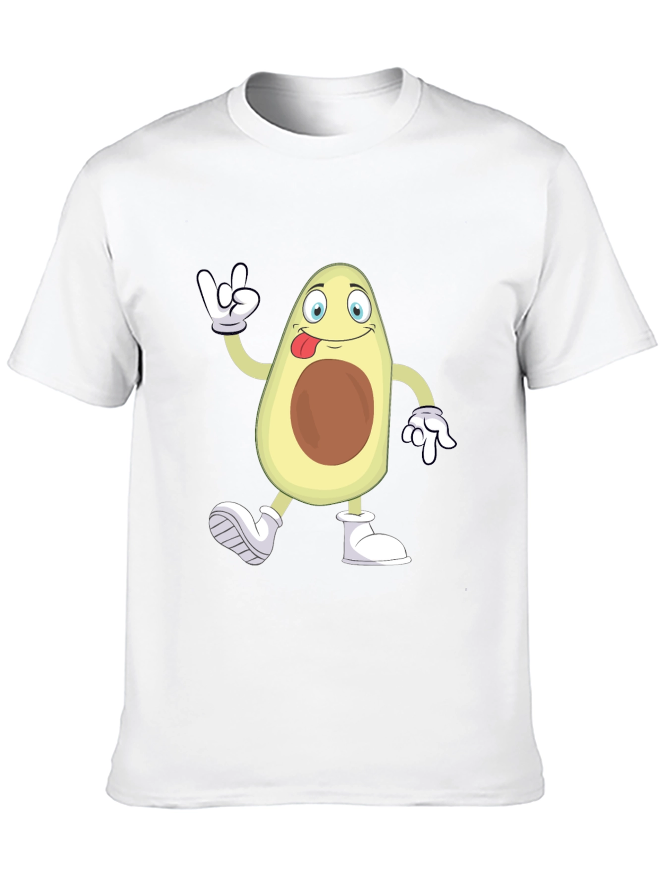 Funny Avocado Cartoon Graphic Black T-Shirt
