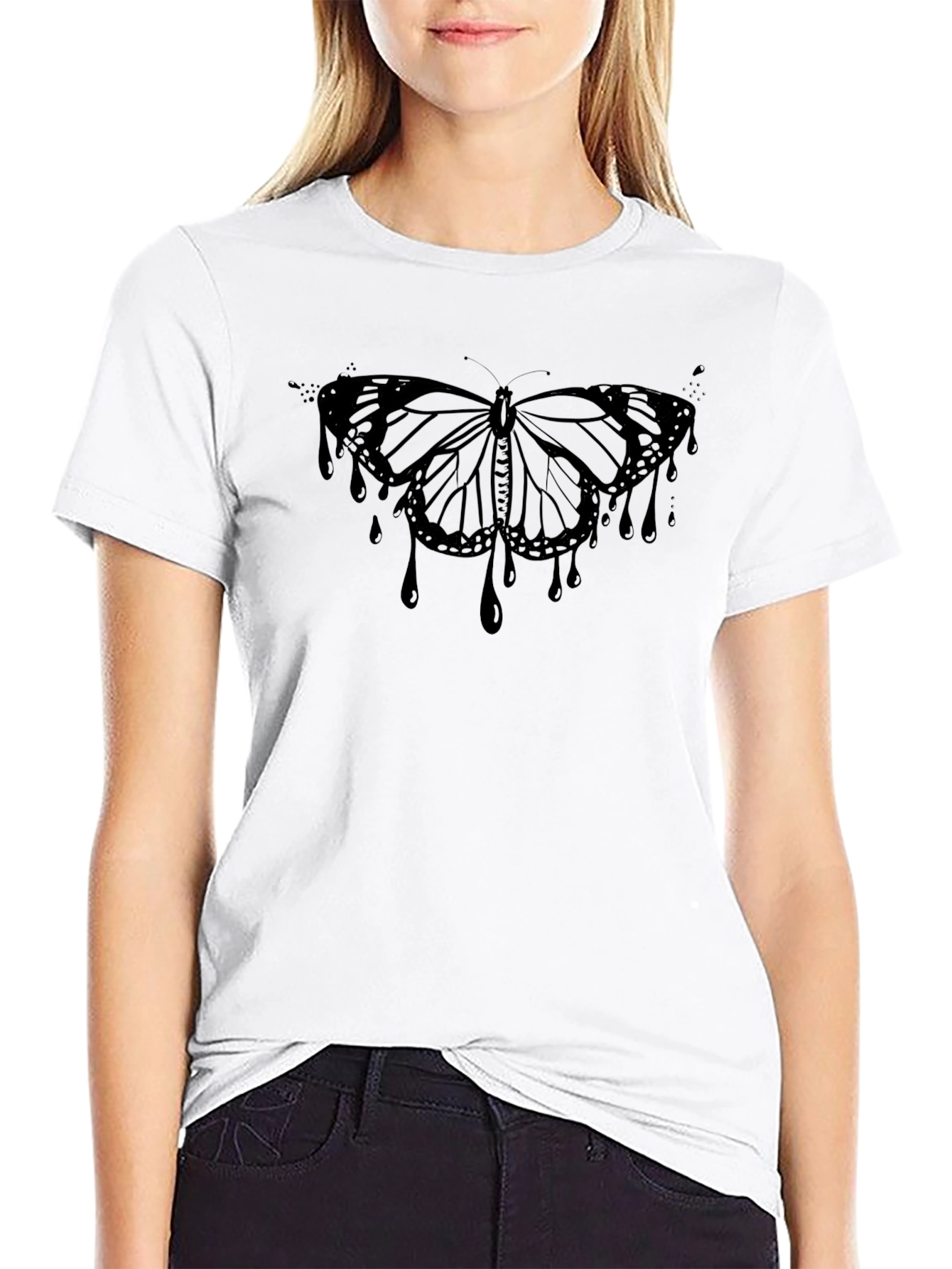 Butterfly Drip Graphic T-Shirt - Cool & Stylish