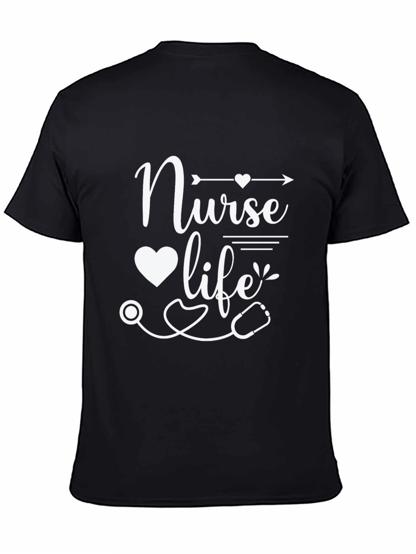 Nurse Life T-Shirt - Heart & Stethoscope Graphic Tee