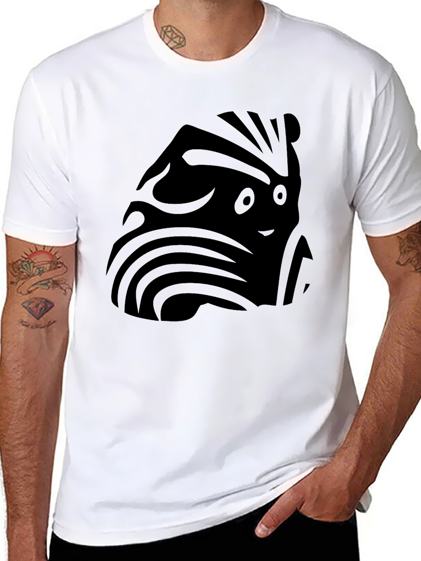 Abstract Graphic Print T-Shirt - Modern Casual Tee