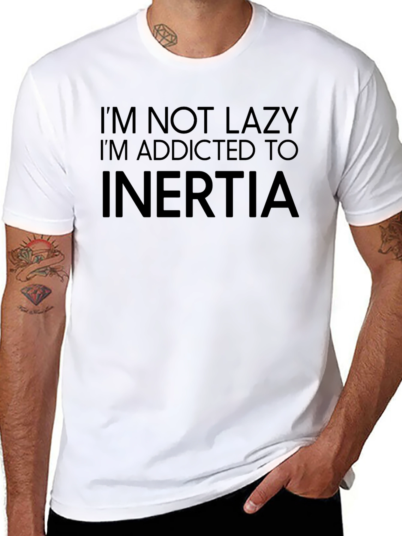 Funny Inertia Addict Black T-Shirt