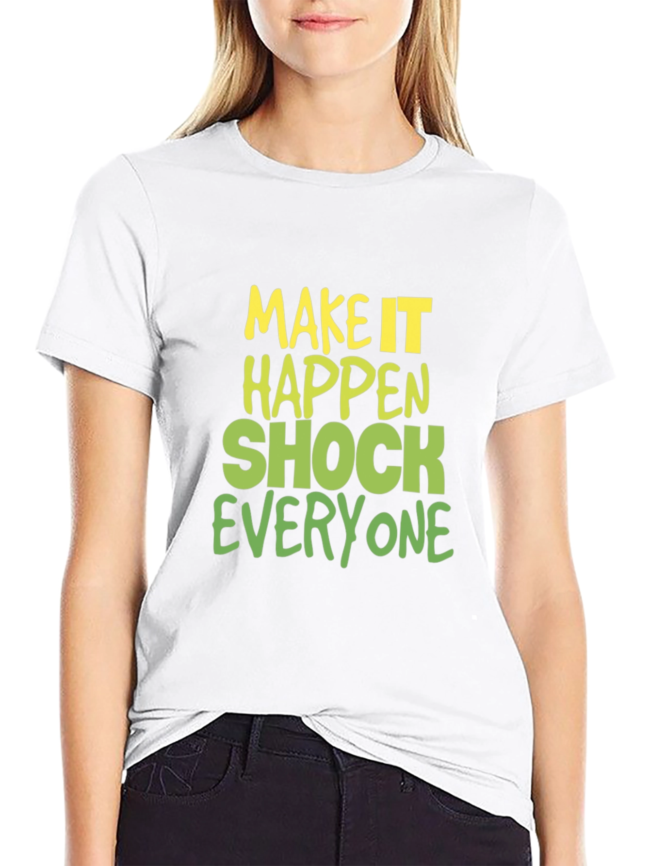 Make it Happen Graphic Tee - Black Cotton Blend