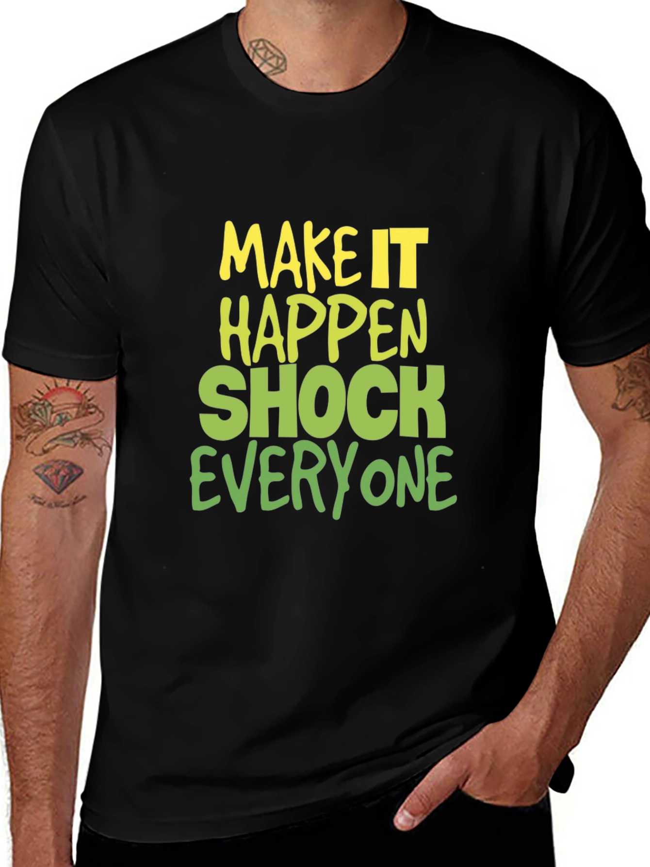 Make it Happen Graphic Tee - Black Cotton Blend