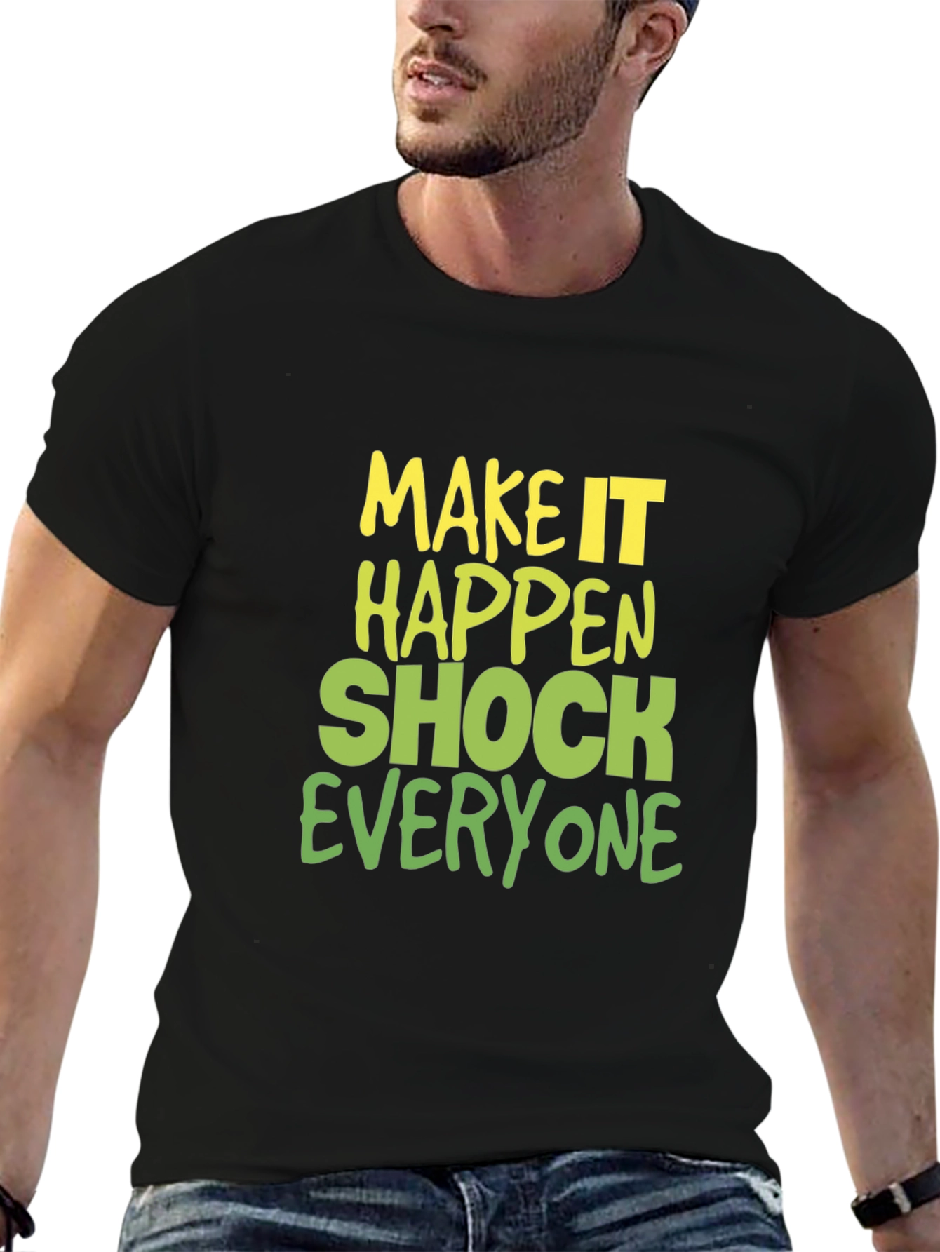 Make it Happen Graphic Tee - Black Cotton Blend