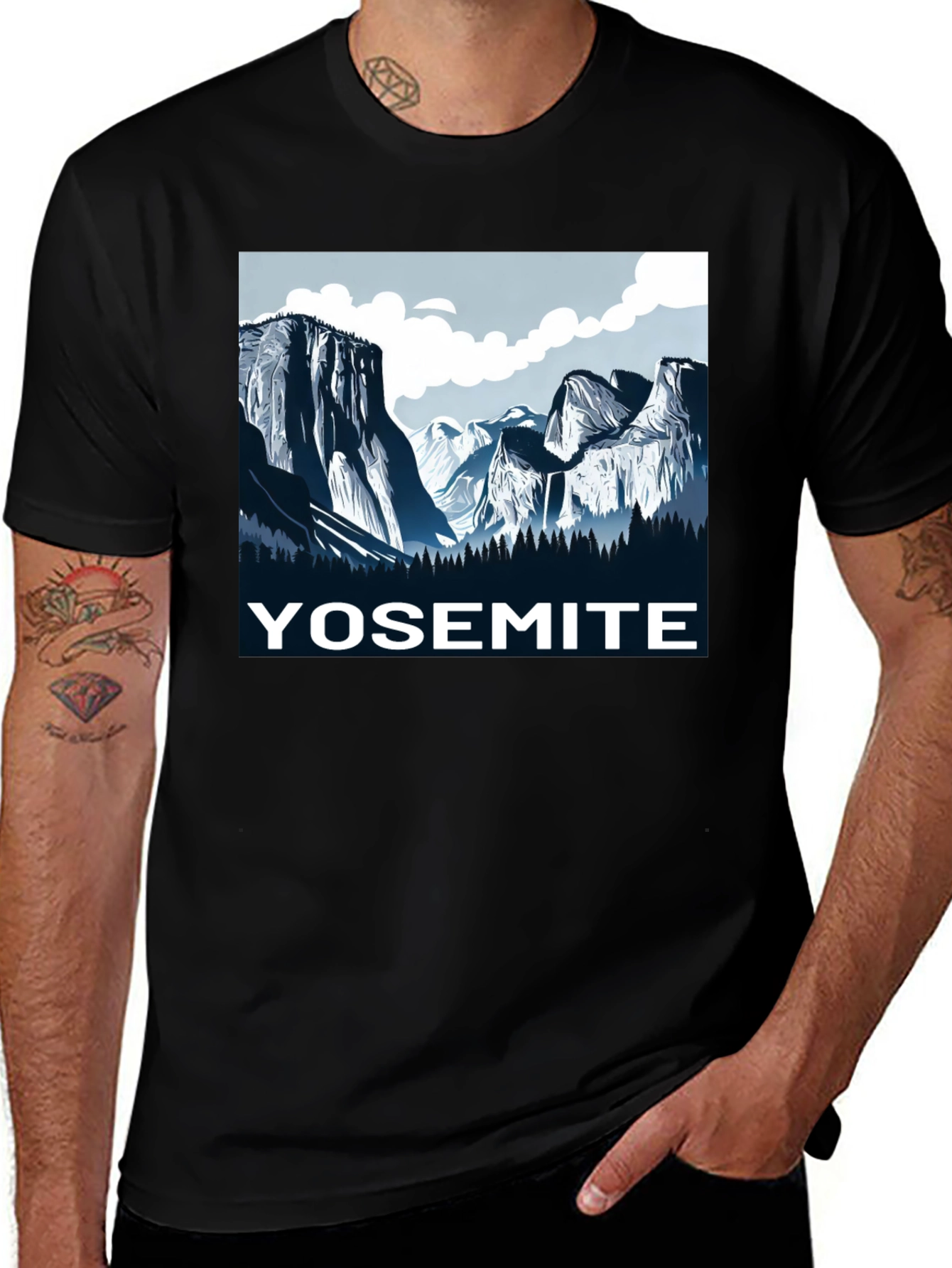 Yosemite Graphic T-Shirt | Black Cotton Tee