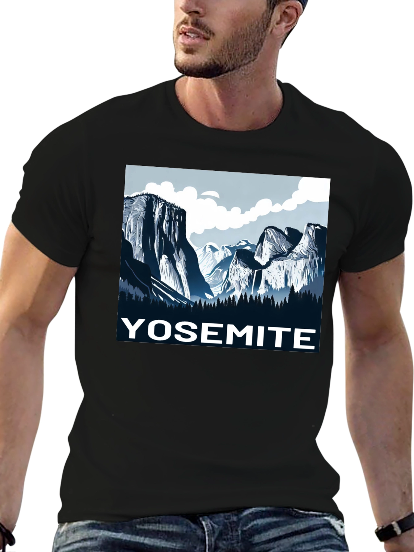 Yosemite Graphic T-Shirt | Black Cotton Tee