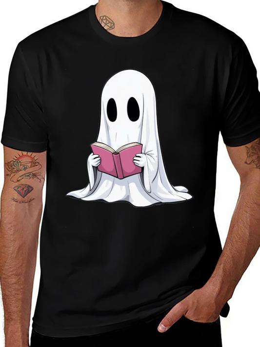 Ghost Reading Book Graphic T-Shirt - Spooky Season
