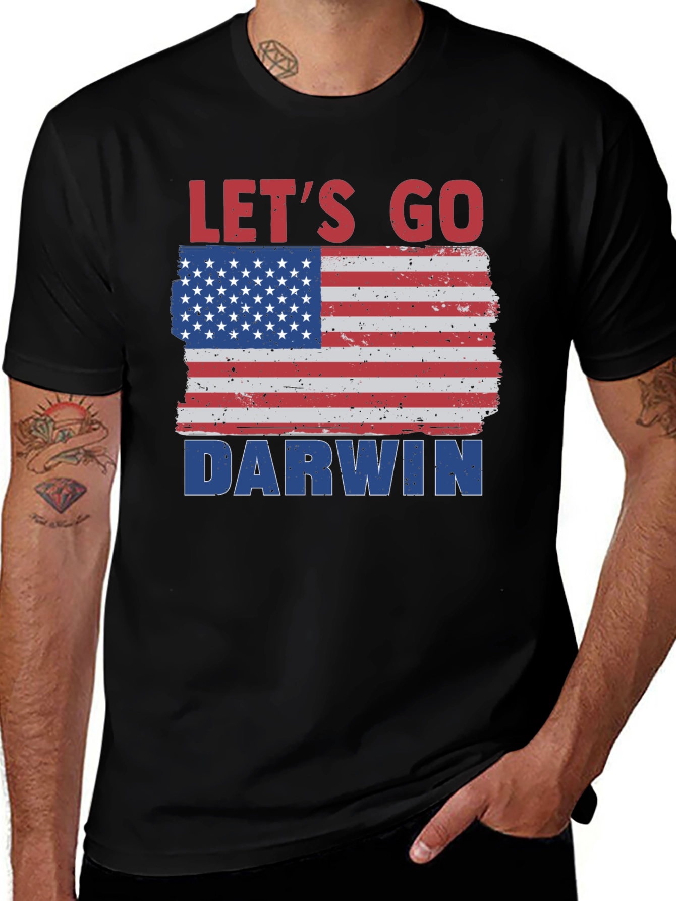 Lets Go Darwin American Flag T-Shirt