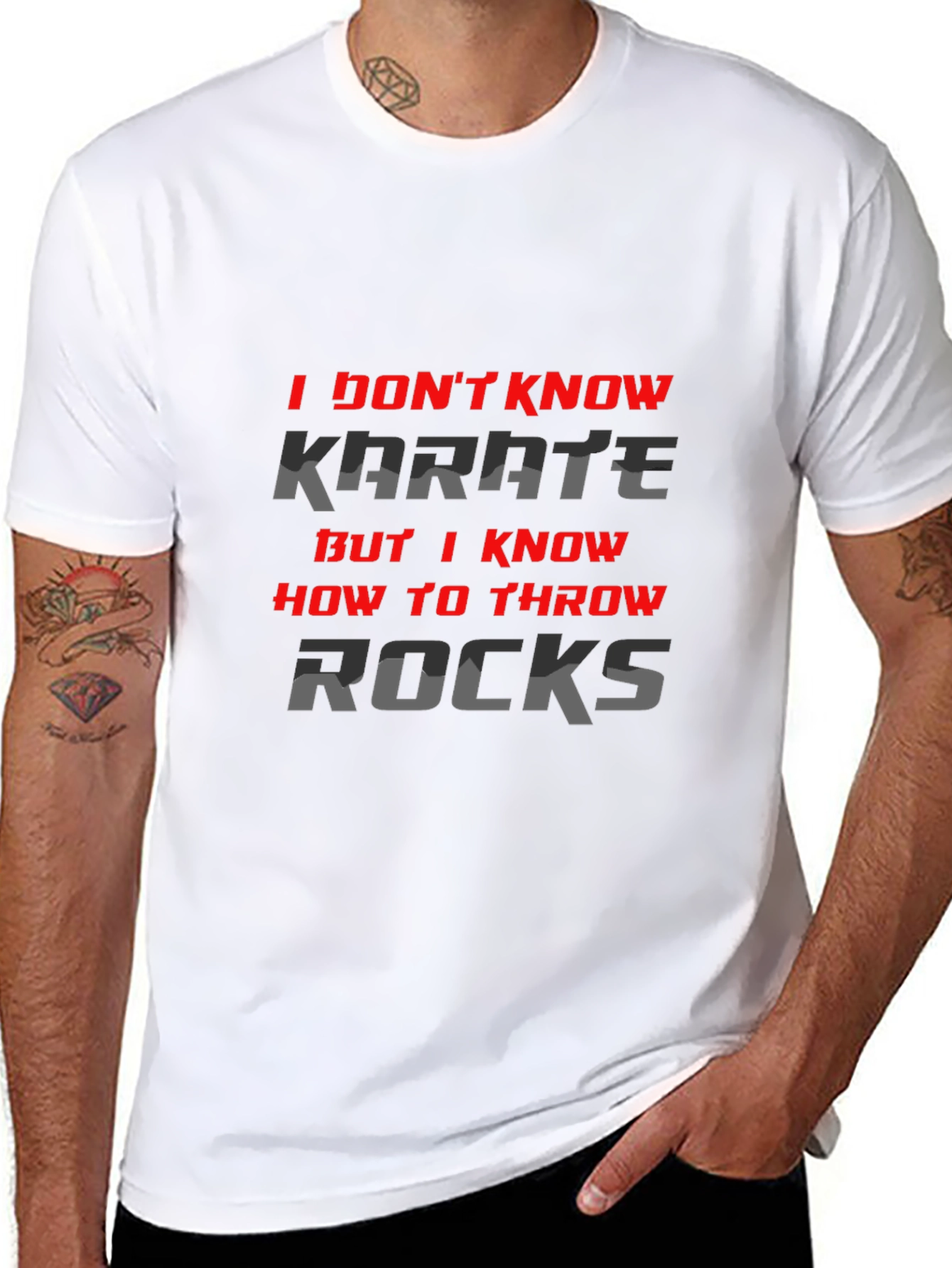 I Dont Know Karate But I Throw Rocks T-Shirt