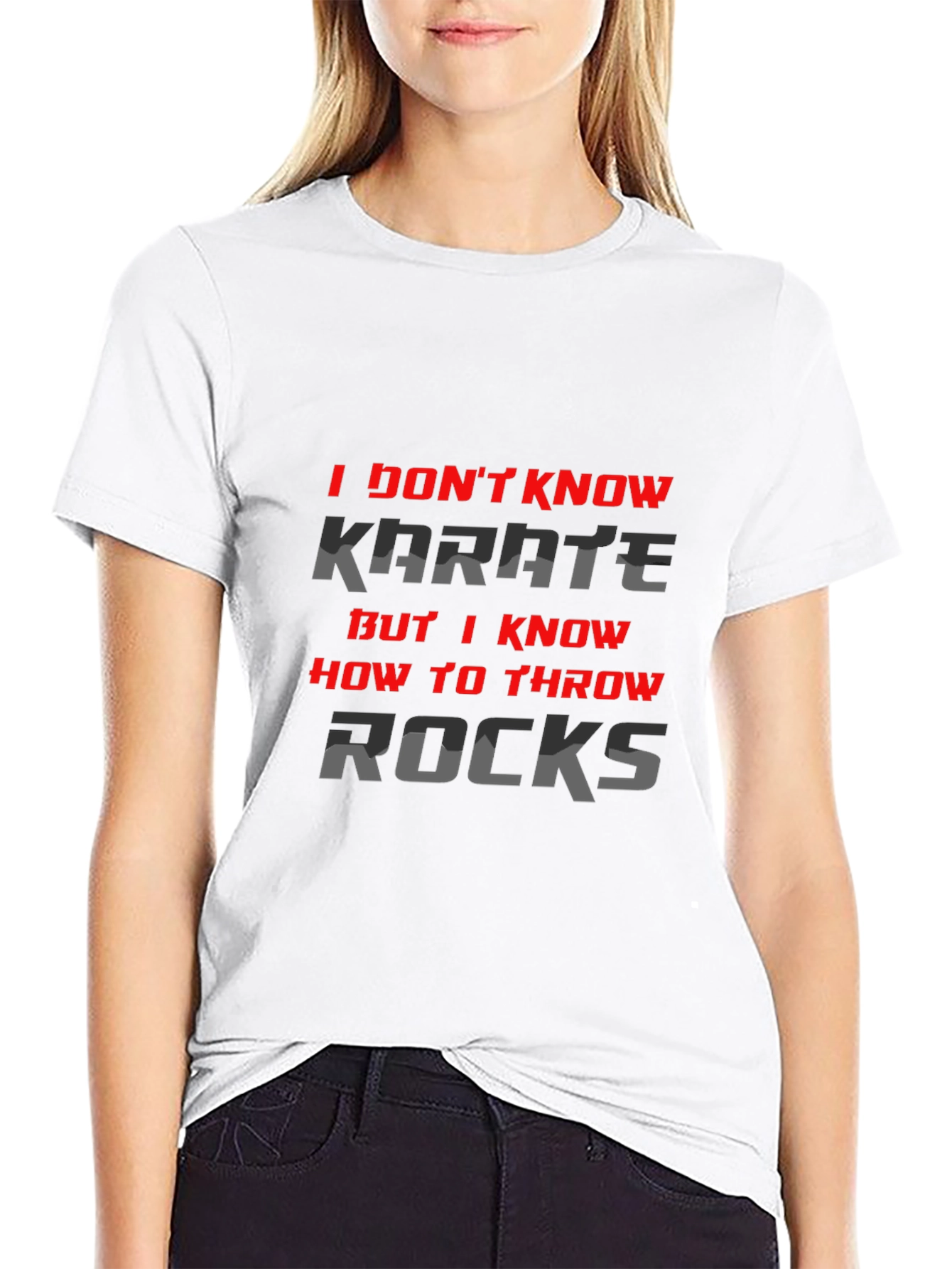 I Dont Know Karate But I Throw Rocks T-Shirt