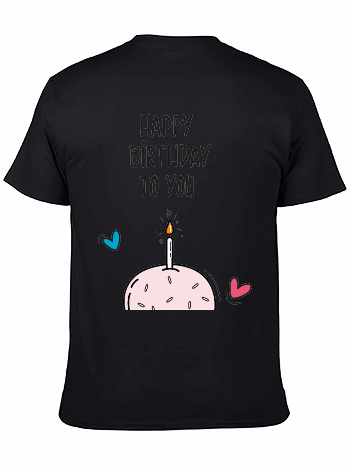 Happy Birthday Graphic Tee - Black