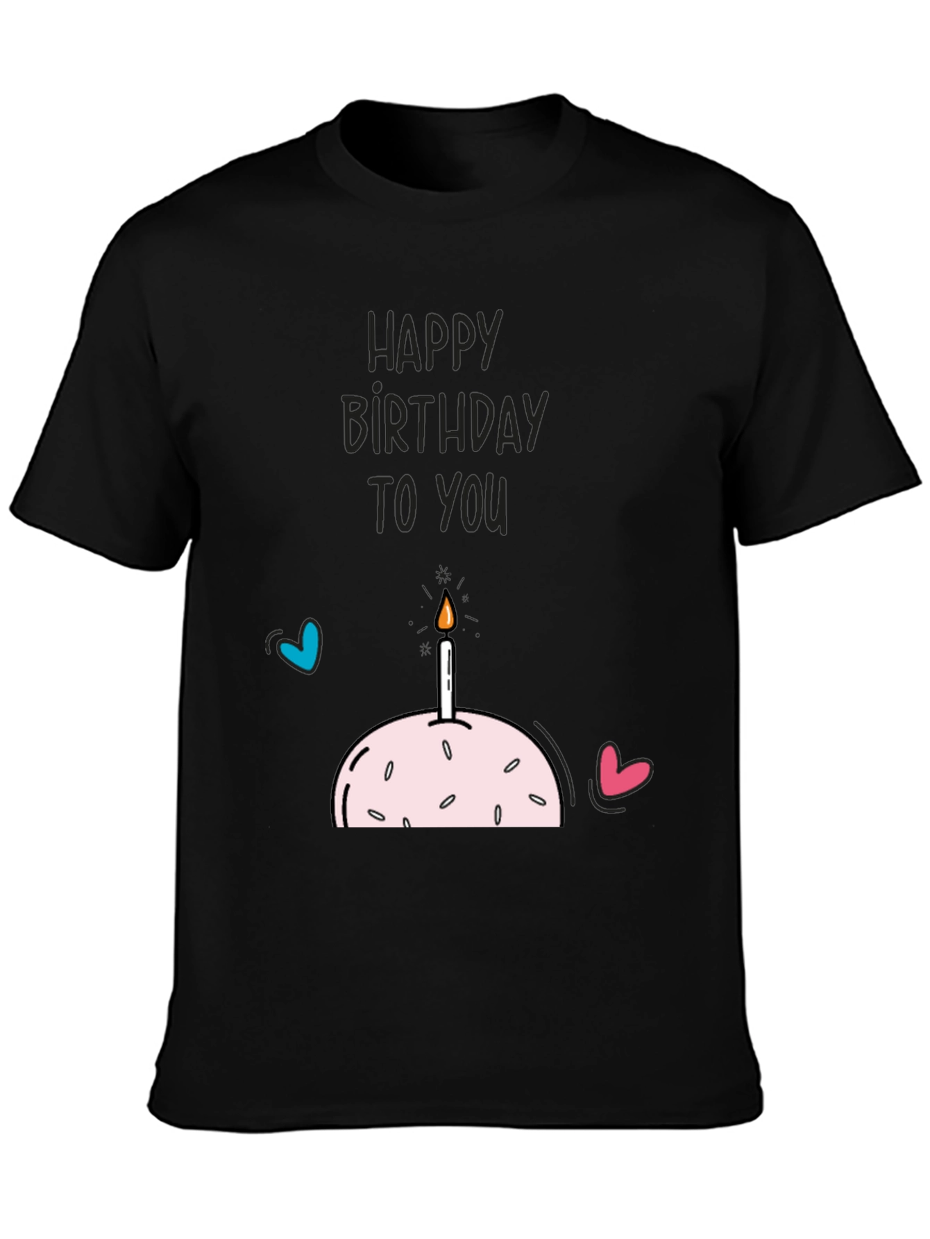 Happy Birthday Graphic Tee - Black