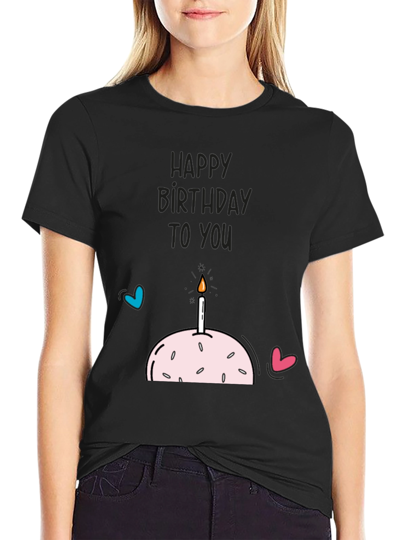 Happy Birthday Graphic Tee - Black