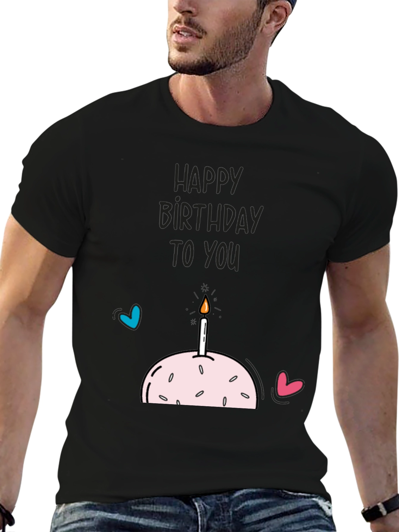 Happy Birthday Graphic Tee - Black