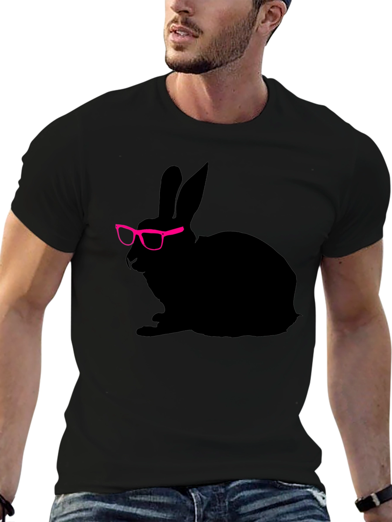 Cool Rabbit with Glasses Graphic Tee