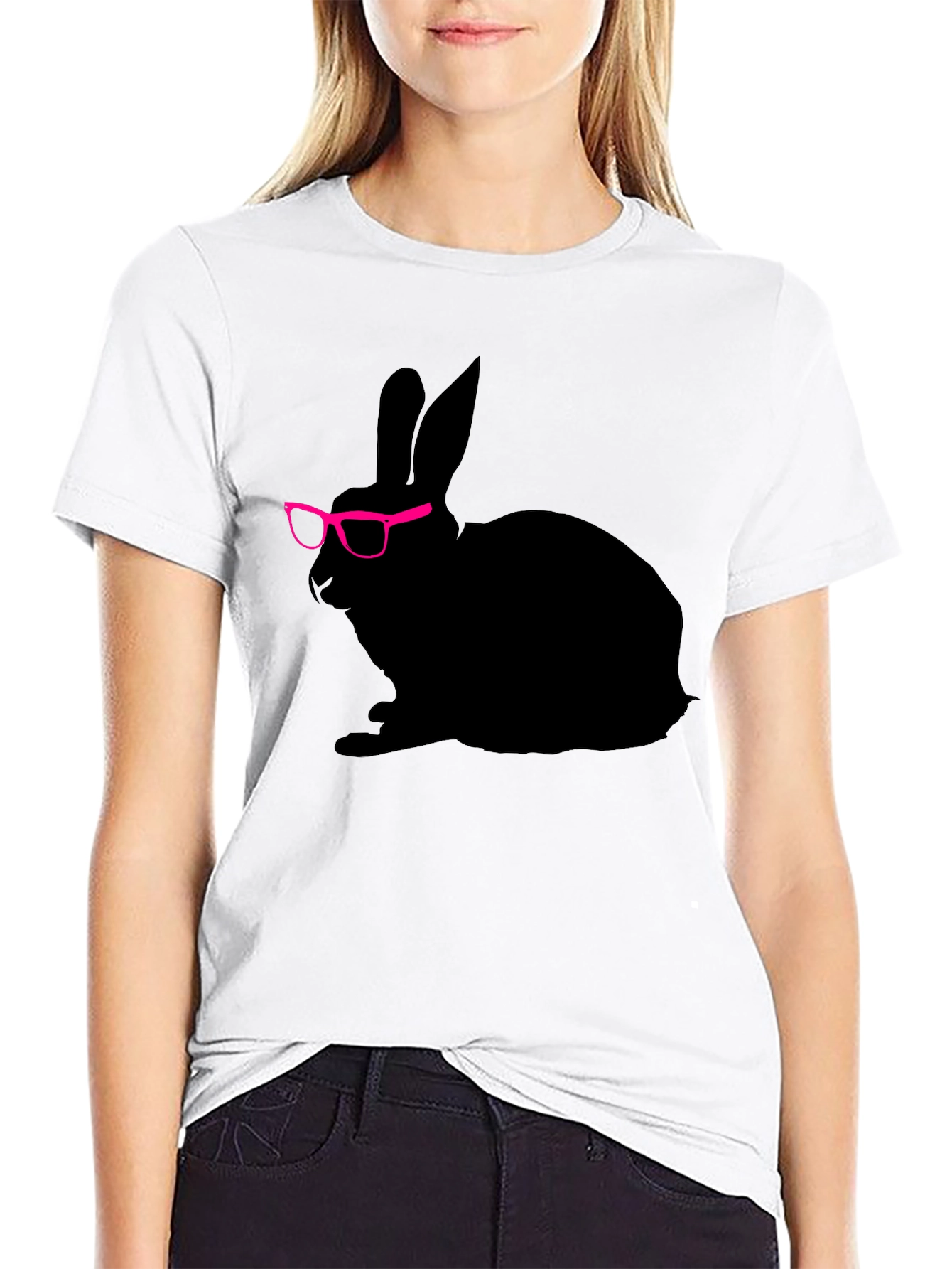 Cool Rabbit with Glasses Graphic Tee