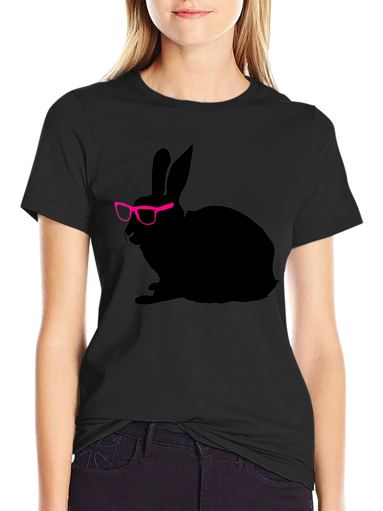 Cool Rabbit with Glasses Graphic Tee