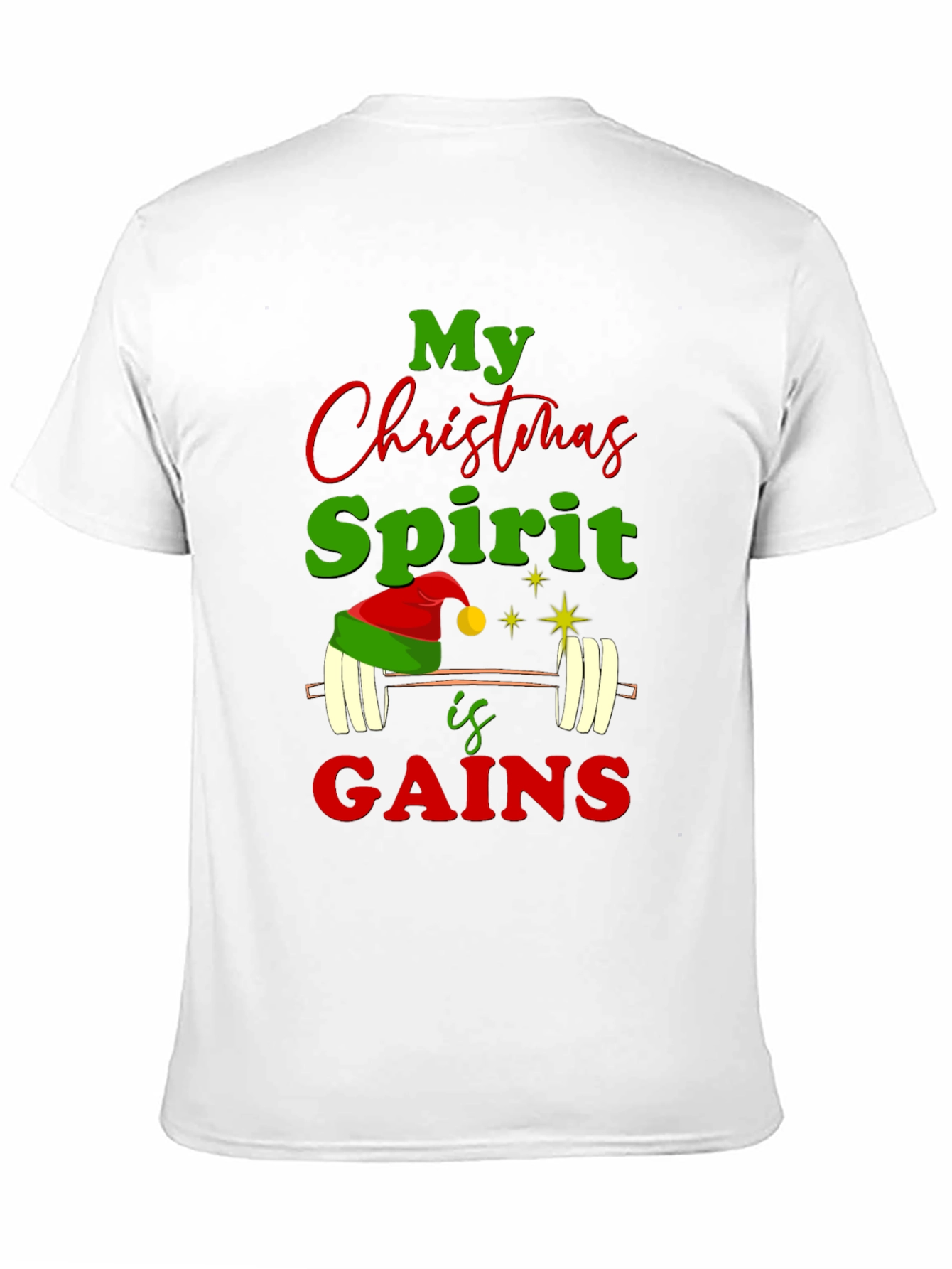 Christmas Spirit Gains Gym Workout T-Shirt