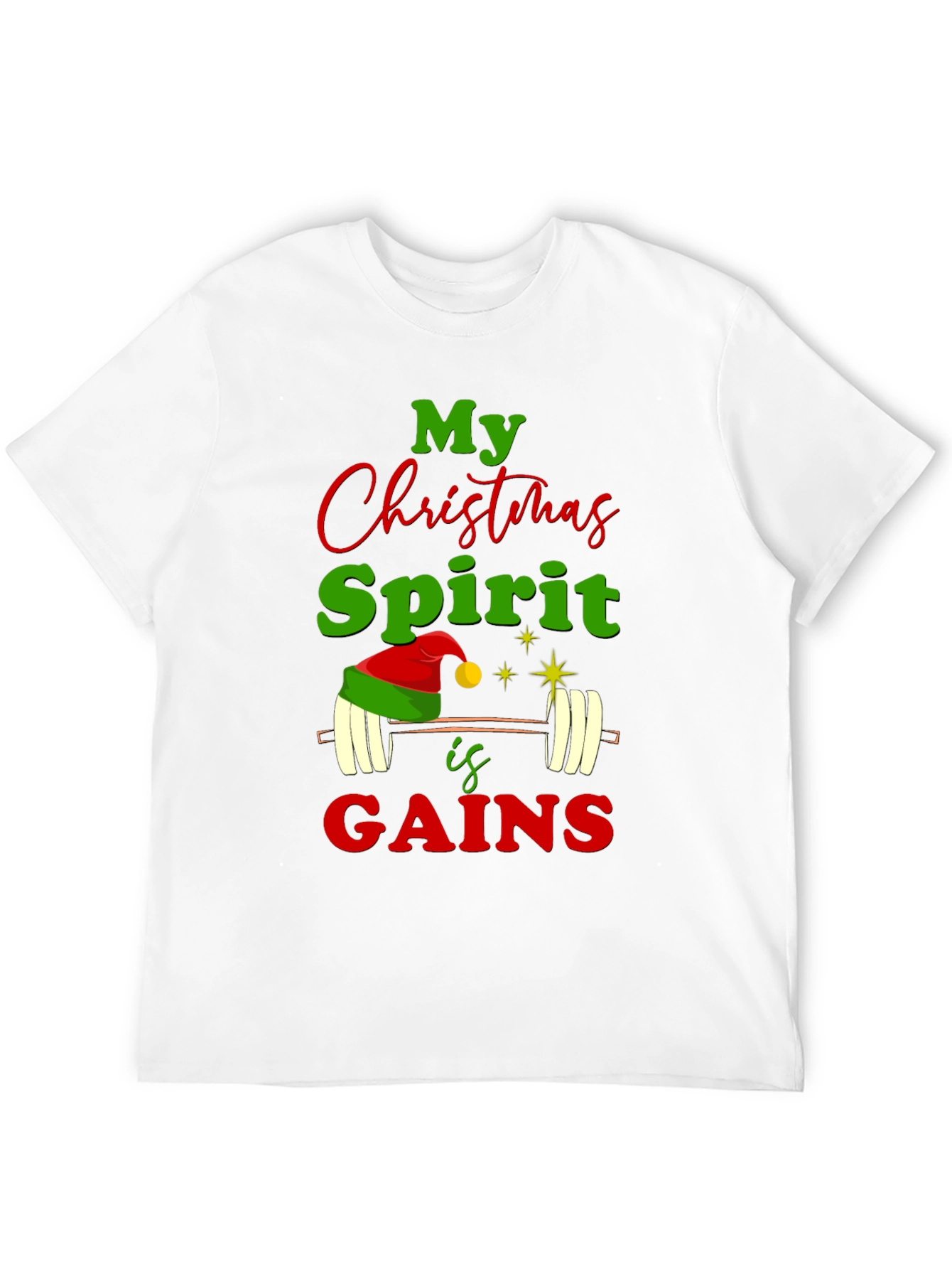 Christmas Spirit Gains Gym Workout T-Shirt