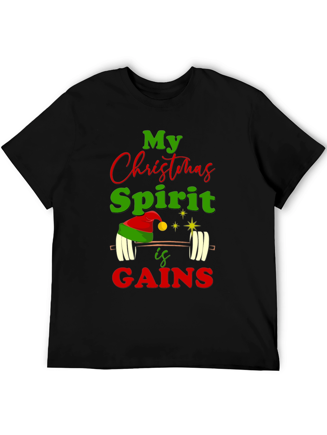 Christmas Spirit Gains Gym Workout T-Shirt