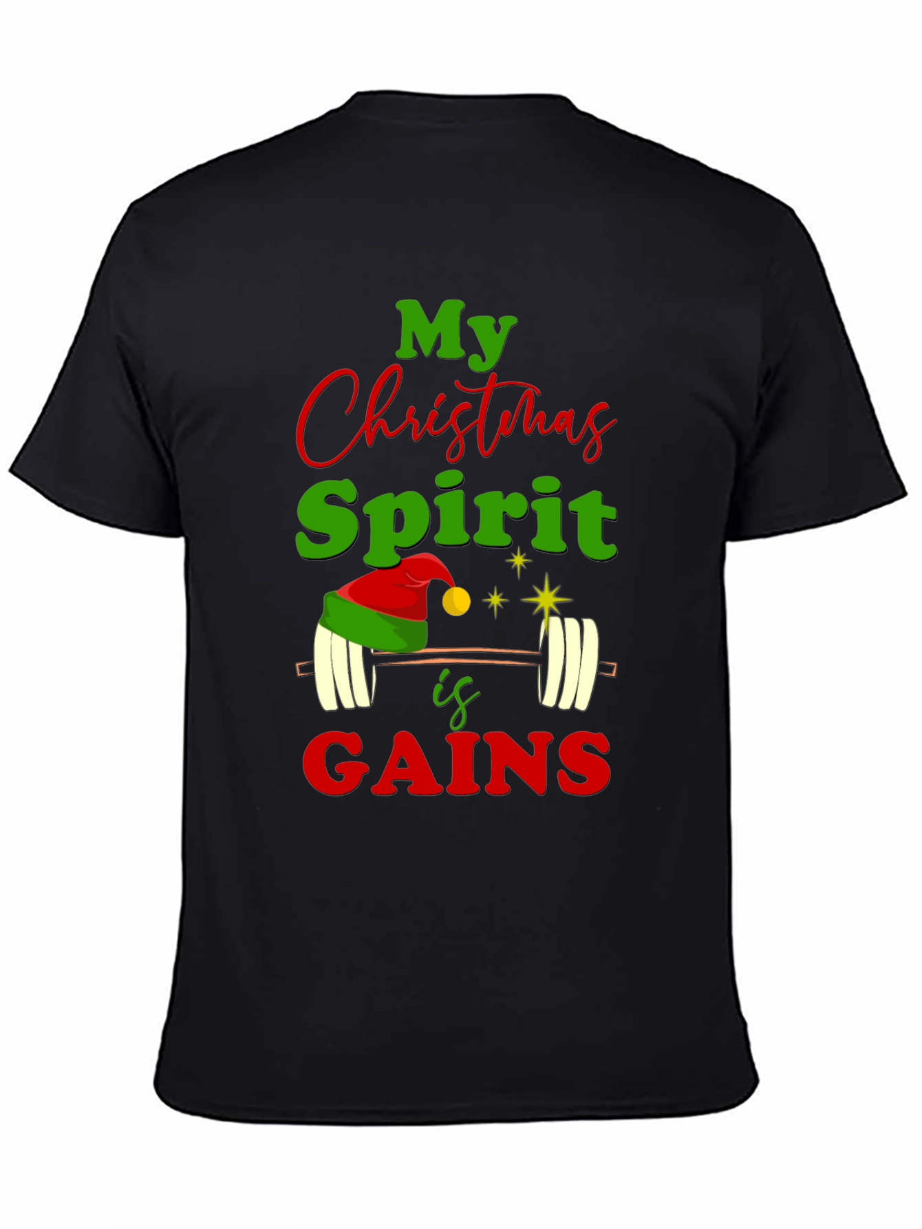 Christmas Spirit Gains Gym Workout T-Shirt