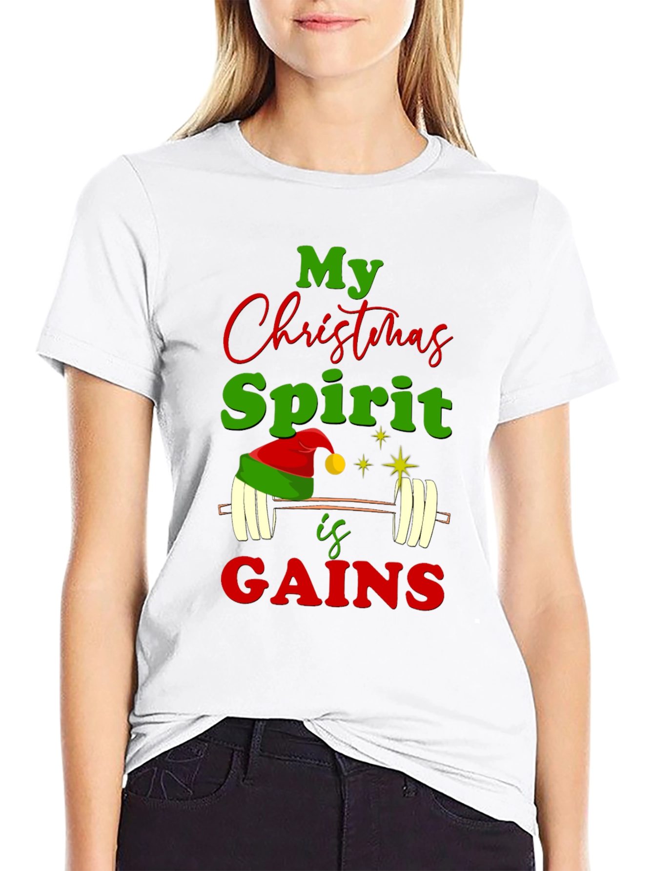 Christmas Spirit Gains Gym Workout T-Shirt
